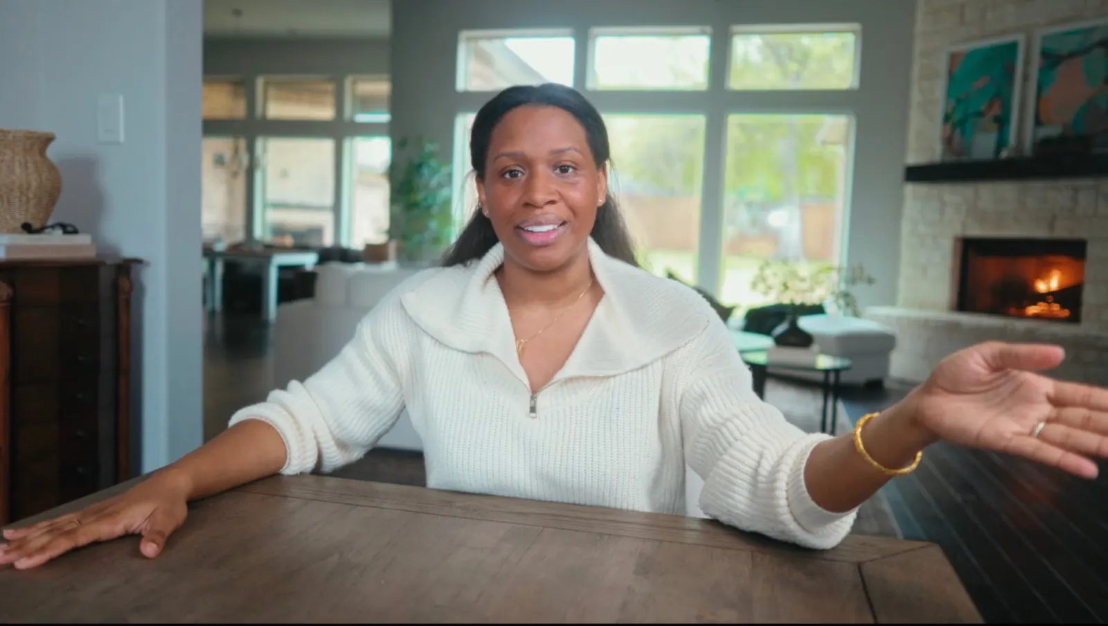 Janiece, founder of Sovereignty Blueprint, at home
